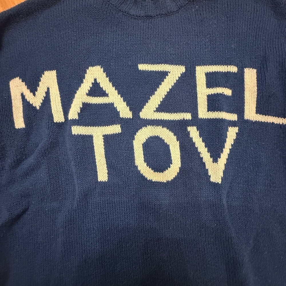 Show Me Your MuMu Blue and White Crew Neck Sweater